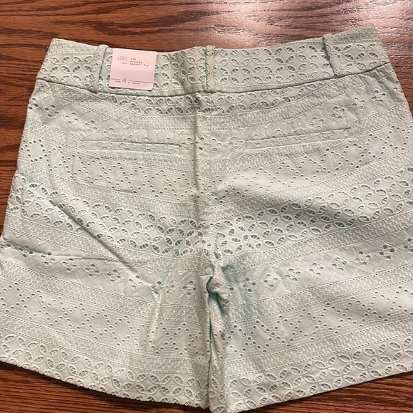 NWT ANNE TAYLOR LOFT The Riviera Shorts eyelet lace mint green size 4 - Picture 5 of 11